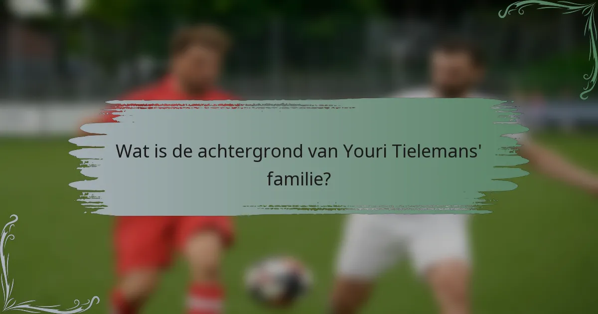 Wat is de achtergrond van Youri Tielemans' familie?