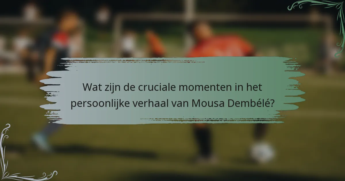 Wat zijn de cruciale momenten in het persoonlijke verhaal van Mousa Dembélé?