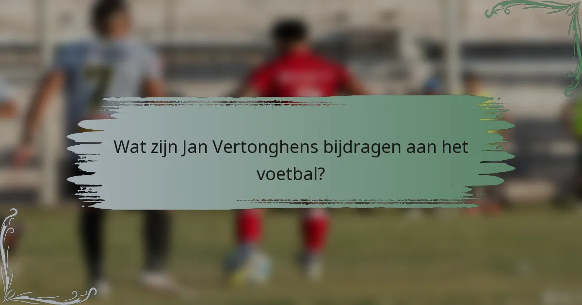 Wat zijn Jan Vertonghens bijdragen aan het voetbal?